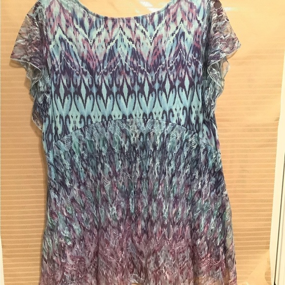 ONE-WORLD~BLUE/ PURPLE~ BLOUSE~ XL - Picture 4 of 5